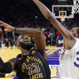 LeBron James (à gauche) face à Kevin Durant pour une nouvelle performance XXL. KEYSTONE/AP/Mark J. Terrill
